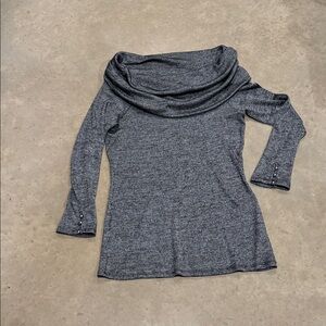 White House Black Market Charcoal Off-Shoulder Sweater